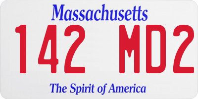 MA license plate 142MD2