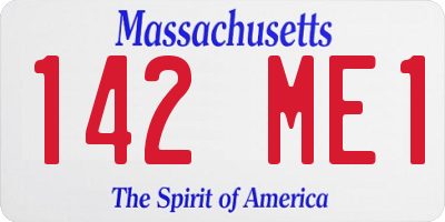 MA license plate 142ME1