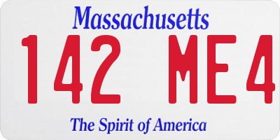 MA license plate 142ME4