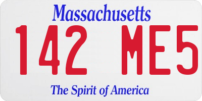MA license plate 142ME5