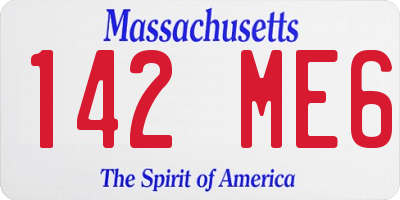 MA license plate 142ME6