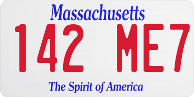MA license plate 142ME7