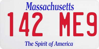 MA license plate 142ME9
