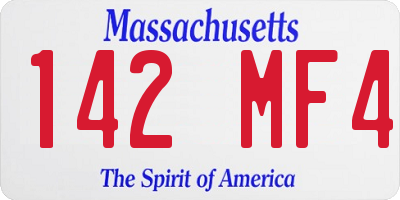 MA license plate 142MF4