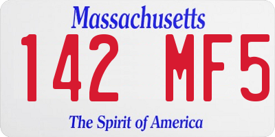 MA license plate 142MF5