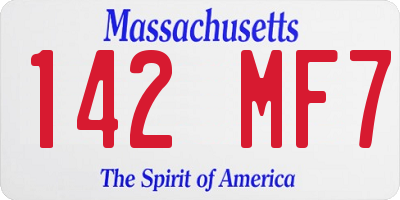 MA license plate 142MF7