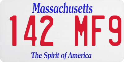 MA license plate 142MF9