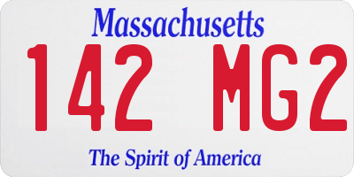 MA license plate 142MG2