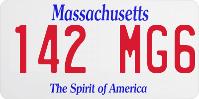 MA license plate 142MG6