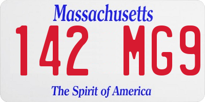 MA license plate 142MG9