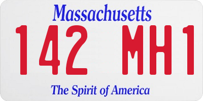 MA license plate 142MH1