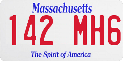 MA license plate 142MH6