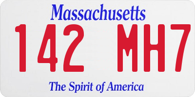 MA license plate 142MH7