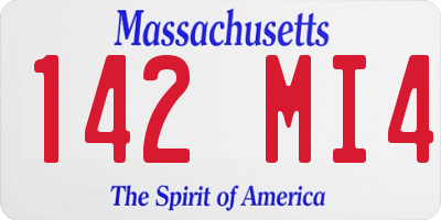 MA license plate 142MI4