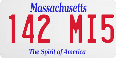 MA license plate 142MI5