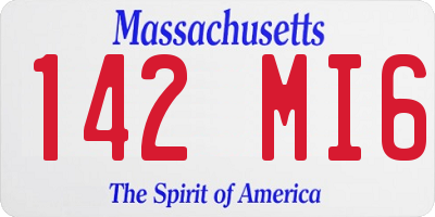 MA license plate 142MI6