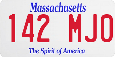 MA license plate 142MJ0