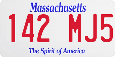 MA license plate 142MJ5