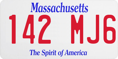 MA license plate 142MJ6