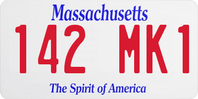MA license plate 142MK1