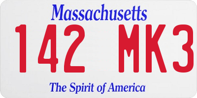 MA license plate 142MK3