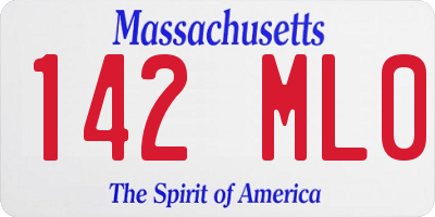 MA license plate 142ML0