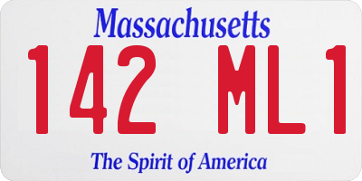 MA license plate 142ML1