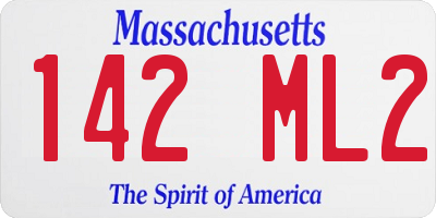 MA license plate 142ML2