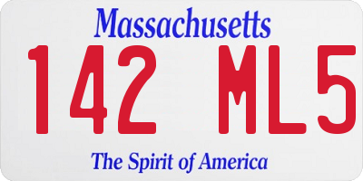 MA license plate 142ML5