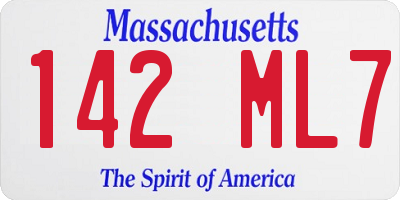 MA license plate 142ML7