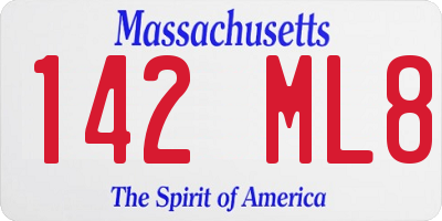 MA license plate 142ML8