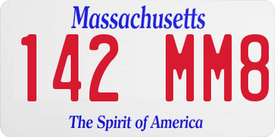 MA license plate 142MM8