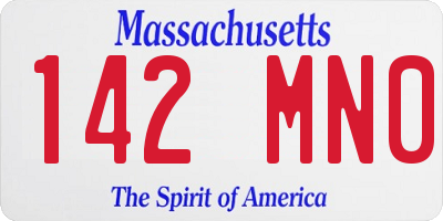 MA license plate 142MN0