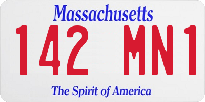 MA license plate 142MN1