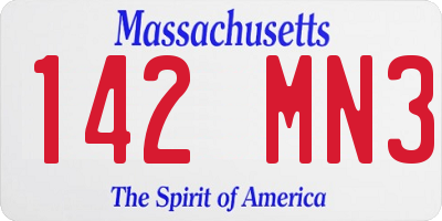 MA license plate 142MN3