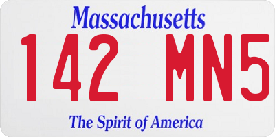 MA license plate 142MN5