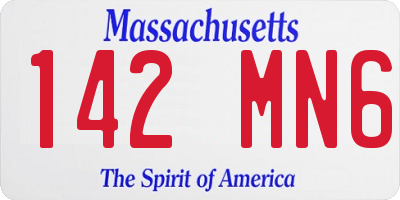 MA license plate 142MN6