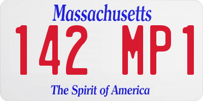 MA license plate 142MP1