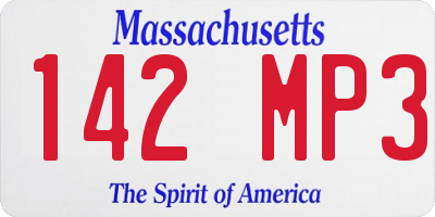 MA license plate 142MP3