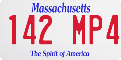 MA license plate 142MP4