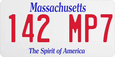 MA license plate 142MP7
