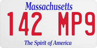 MA license plate 142MP9