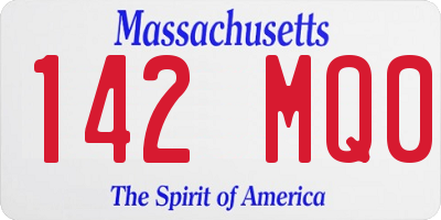 MA license plate 142MQ0
