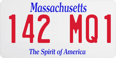 MA license plate 142MQ1