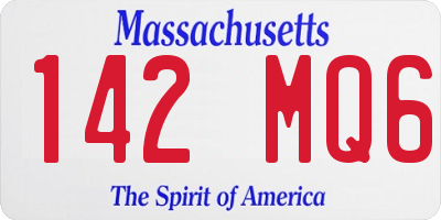 MA license plate 142MQ6