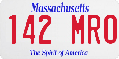 MA license plate 142MR0