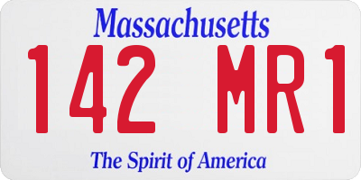 MA license plate 142MR1