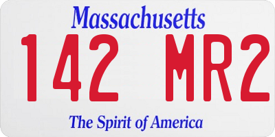 MA license plate 142MR2