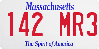 MA license plate 142MR3
