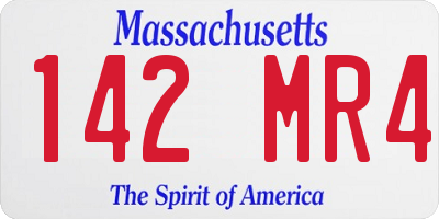 MA license plate 142MR4